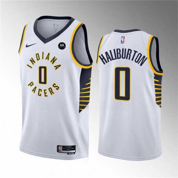 Men%27s Indiana Pacers #0 Tyrese Haliburton White Association Edition Stitched Jersey Dzhi->los angeles clippers->NBA Jersey